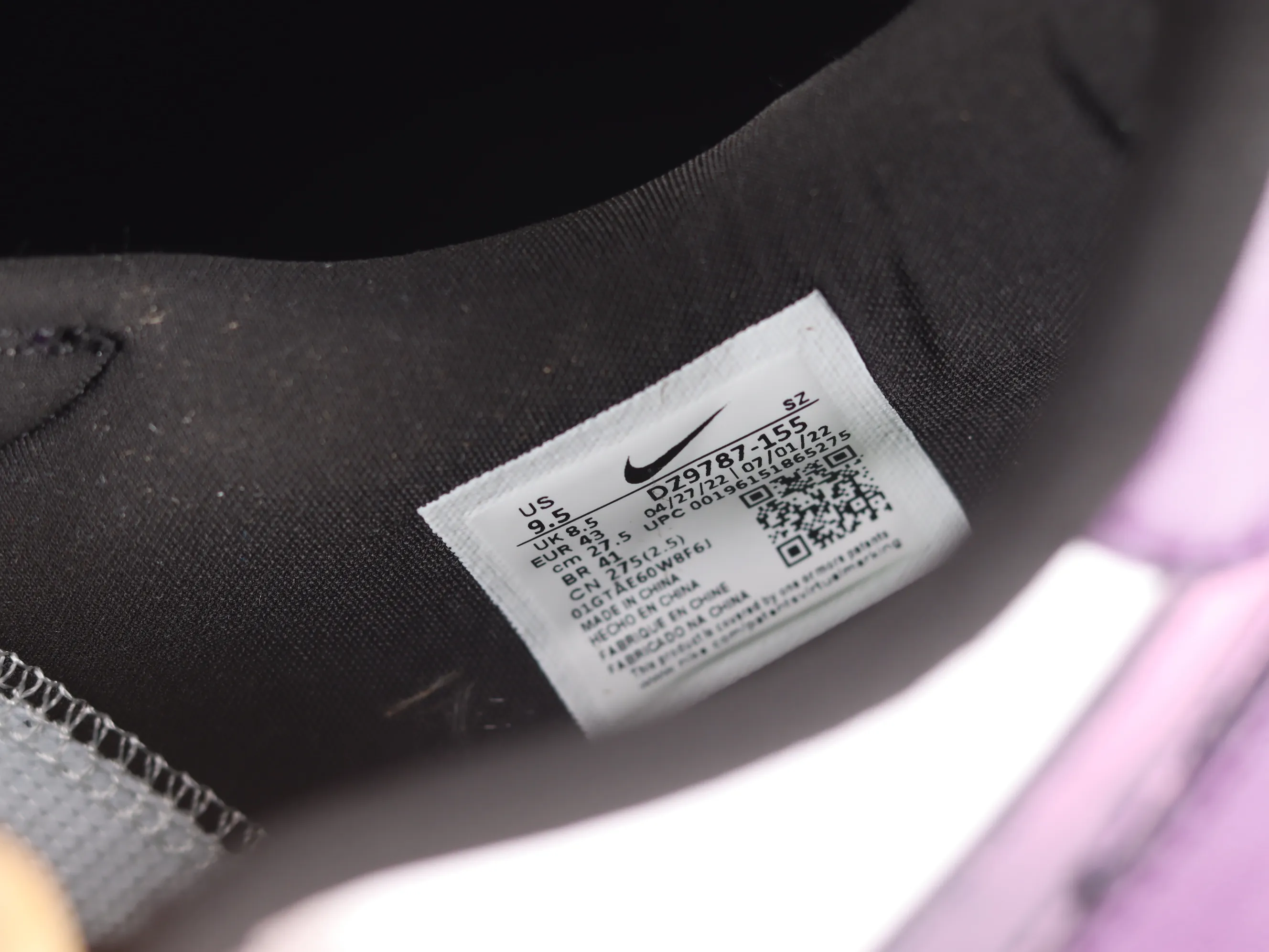 All categories Air Jordan Jordan series basketball shoes Air Jordan 1 Low Z version Air Jordan 1 Low Golf "Purple Smoke" AJ1 Joe 1 new golf version smoke white and purple DZ9787-155